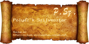 Polyák Szilveszter névjegykártya